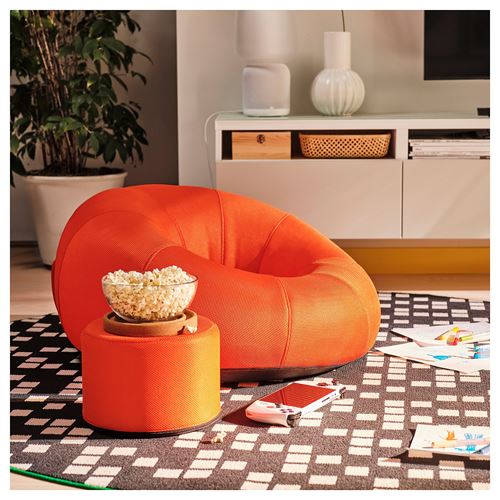 IKEA - BRANNBOLL, inflatable gaming lounge chair, bright orange