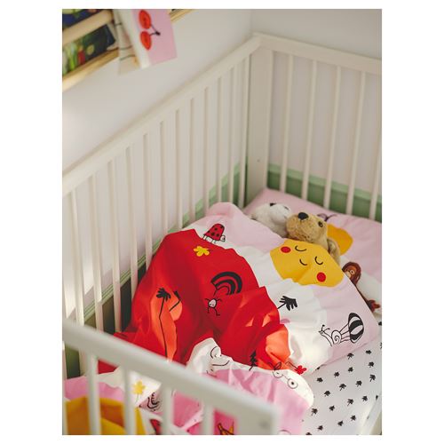 IKEA - GRÖNFINK, fitted sheet for cot, white, 60x120 cm