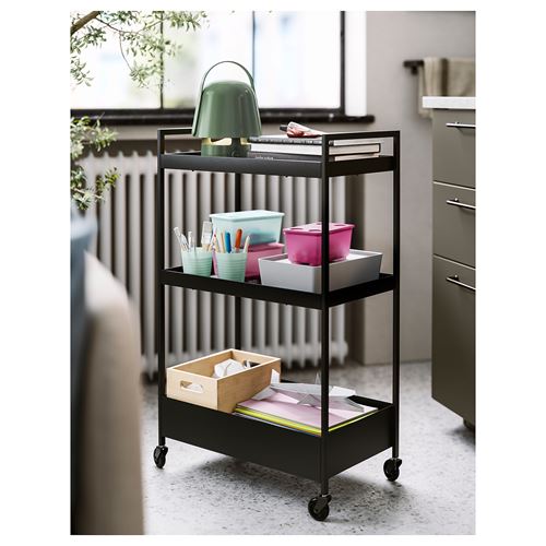 IKEA - NISSAFORS, trolley, black, 50,5x30x83 cm