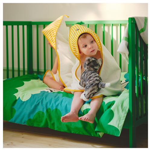 IKEA - GRÖNFINK, baby towel, yellow, 80x80 cm