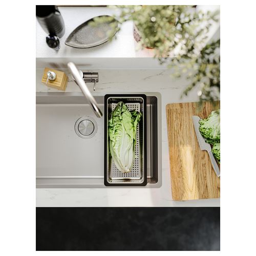 IKEA - VRESJÖN/LILLVIKEN, tek gözlü eviye, paslanmaz çelik, 73x44 cm