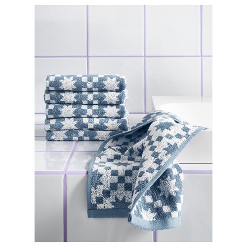 IKEA - PILGULDMAL, hand towel, blue-white, 30x50 cm