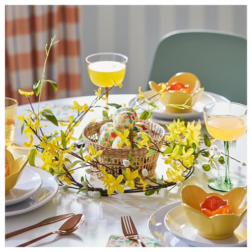 IKEA - SMYCKA, artificial wreath, forsythia yellow, 45 cm