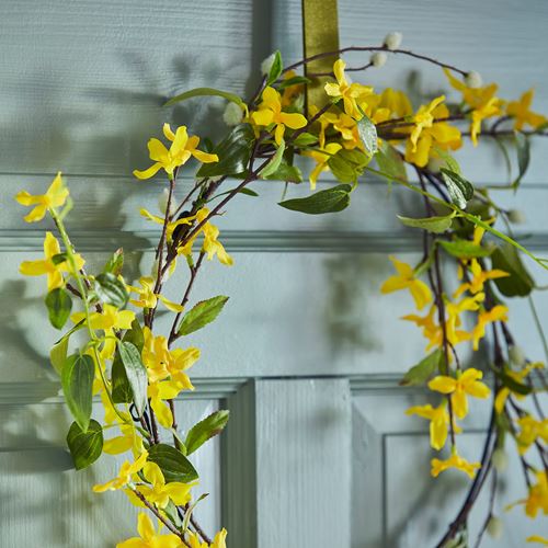 IKEA - SMYCKA, artificial wreath, forsythia yellow, 45 cm