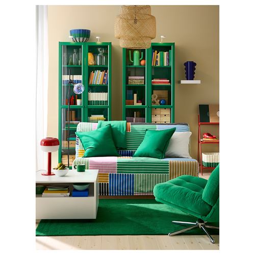 IKEA - BILLY, cam kapaklı kitaplık, yeşil, 80x30x202 cm