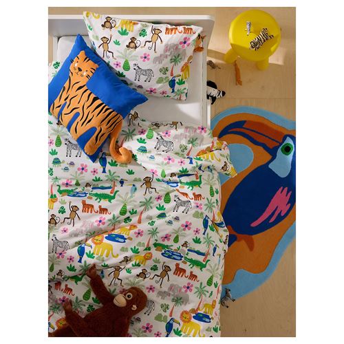 IKEA - NATTHAGER, kids' bedding set, multicolour, 150x200/50x60 cm