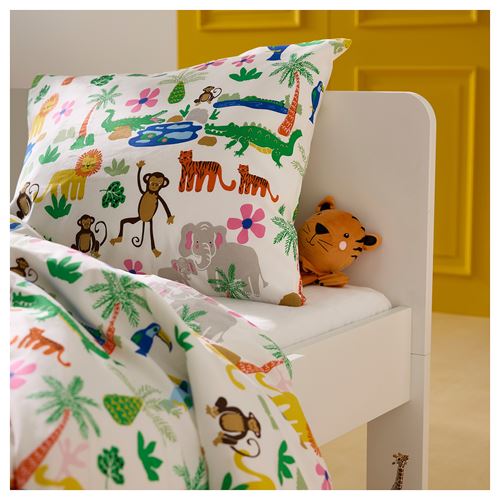 IKEA - NATTHAGER, kids' bedding set, multicolour, 150x200/50x60 cm