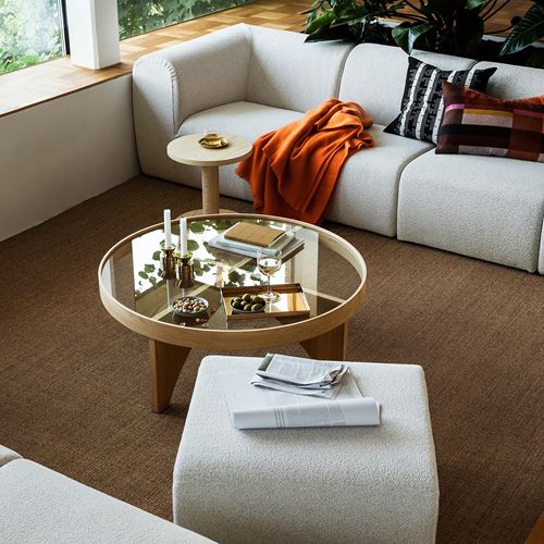 IKEA - STOCKHOLM 2025, orta sehpa, meşe kaplama-cam