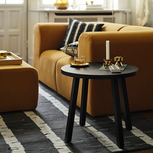 IKEA - STOCKHOLM 2025, yan sehpa, meşe kaplama-koyu kahve, 55 cm