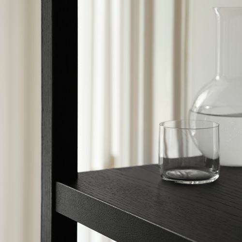 IKEA - STOCKHOLM 2025, açık raf ünitesi, meşe kaplama-koyu kahve, 120x40x188 cm