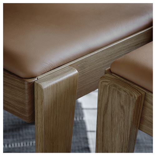 IKEA - STOCKHOLM 2025, yemek masası takımı, meşe kaplama-meşe rattan, 4 sandalyeli