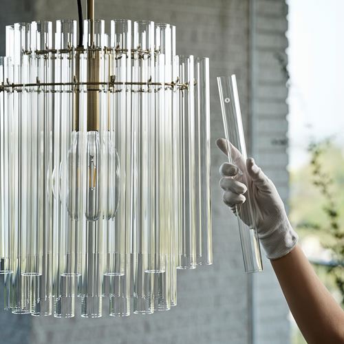 IKEA - STOCKHOLM 2025, sarkıt lamba, cam-pirinç, 38 cm
