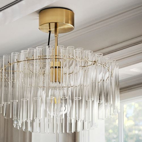 IKEA - STOCKHOLM 2025, sarkıt lamba, cam-pirinç, 54 cm