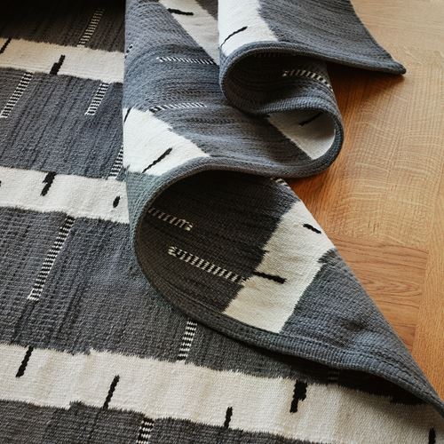 IKEA - STOCKHOLM 2025, handwoven rug, grey-white-black handwoven, 170x240 cm