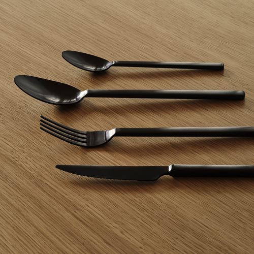 IKEA - STOCKHOLM 2025, 6 kişilik çatal bıçak takımı, siyah