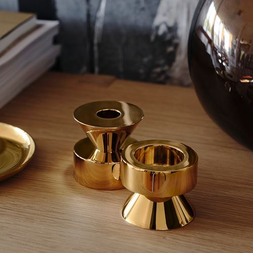 IKEA - STOCKHOLM 2025, şamdan/tealight mumluk, pirinç rengi, 6 cm