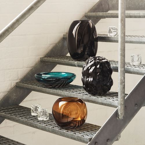 IKEA - STOCKHOLM 2025, glass vase, black, 32 cm