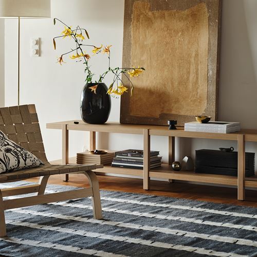 IKEA - STOCKHOLM 2025, handwoven rug, grey-white-black handwoven, 170x240 cm