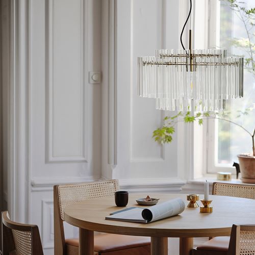 IKEA - STOCKHOLM 2025, sarkıt lamba, cam-pirinç, 54 cm