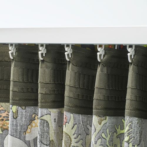 IKEA - STOCKHOLM 2025, fon perde/2 kanat, siyah çok renkli, 145x300 cm
