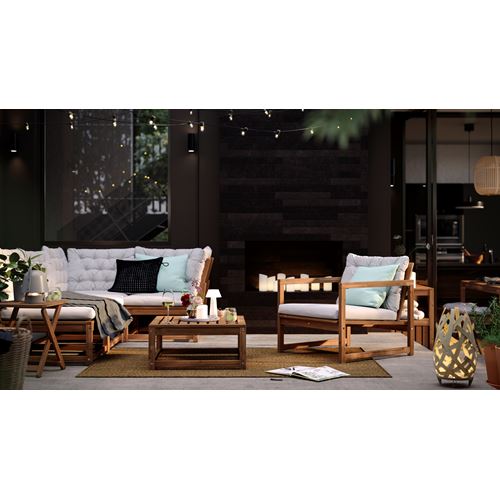 IKEA - NAMMARÖ, garden corner sofa set, light brown, 210 cm