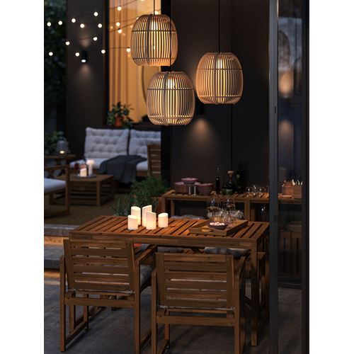 IKEA - NAMMARÖ, kolçaklı sandalye, açık kahverengi