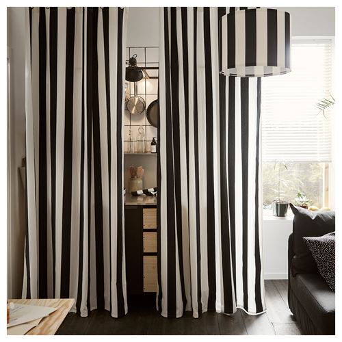 IKEA - RINGSTA, abajur başlığı, siyah-beyaz, 42 cm