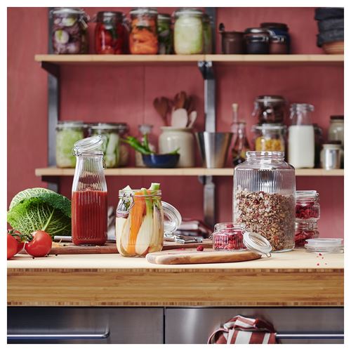 IKEA - KÖSSEBAR, kapaklı cam kavanoz, cam, 13 cl