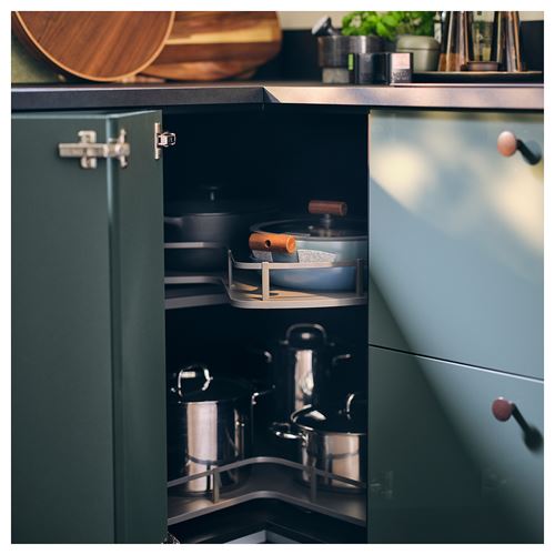 IKEA - UTRUSTA, corner base cabinet pantry shelf, grey, 88 cm