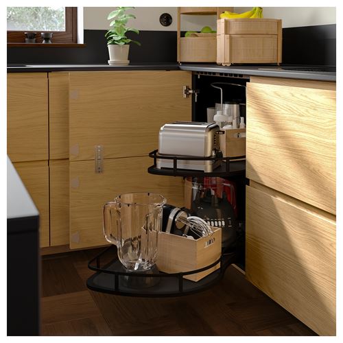 IKEA - UTRUSTA, köşe alt dolap kiler rafı, gri, 128 cm