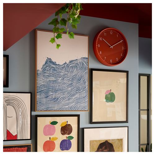 IKEA - BONDIS, wall clock, orange, 38 cm
