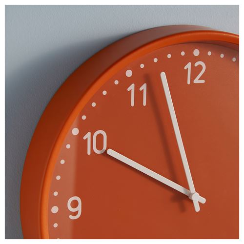 IKEA - BONDIS, wall clock, orange, 38 cm