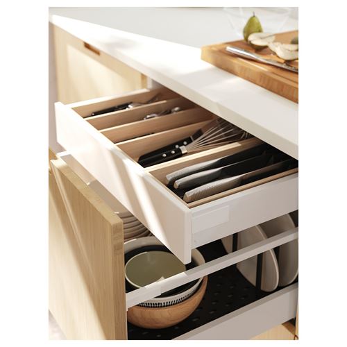 IKEA - UPPDATERA, drawer organizer, light bamboo-anthracite, 20x50 cm