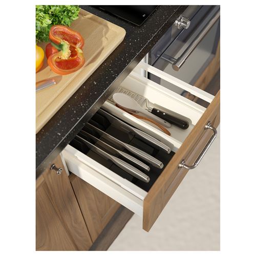 IKEA - UPPDATERA, drawer organizer, light bamboo-anthracite, 20x50 cm