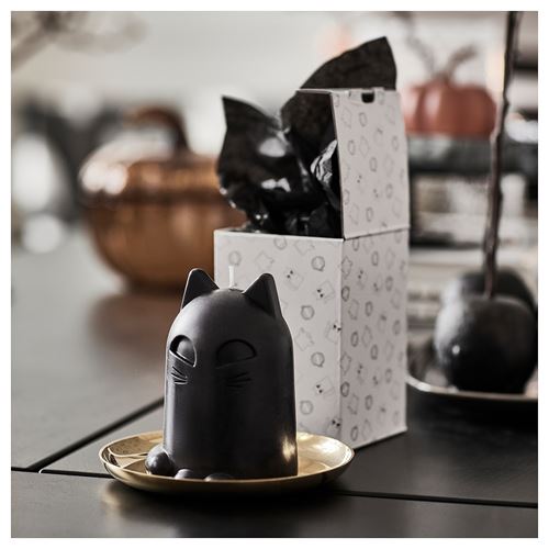 IKEA - KUSTFYR, blok mum, siyah, 40 saat
