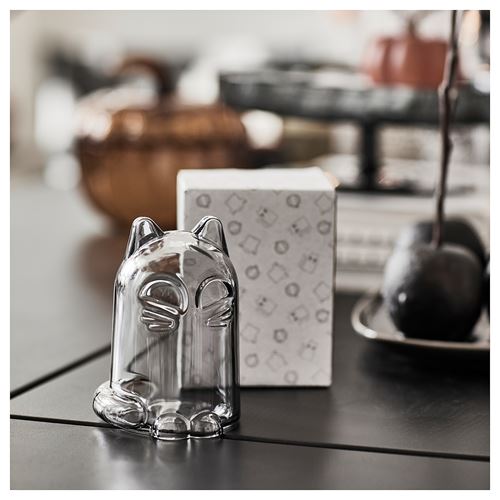 IKEA - KUSTFYR, dekoratif aksesuar, gri-cam, 12 cm