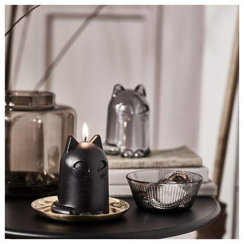 IKEA - KUSTFYR, blok mum, siyah, 40 saat
