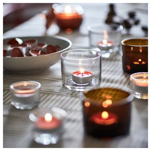 IKEA - HÖSTAGILLE, kokulu tealight mum, turuncu, 3.5 saat