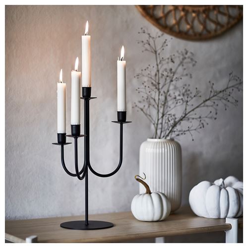 IKEA - HÖSTAGILLE, şamdan, siyah, 37 cm