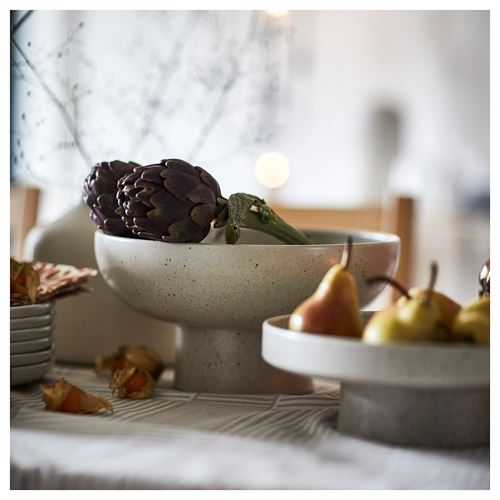 IKEA - HÖSTAGILLE, seramik servis kasesi, açık bej-turuncu-kahverengi, 26 cm