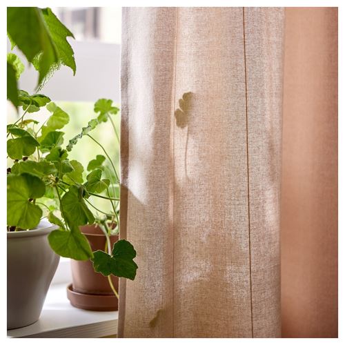 IKEA - LENDA, background curtain, 1 pair, light pink, 140x300 cm