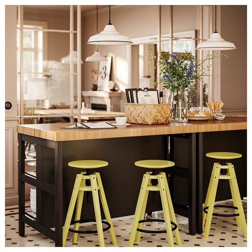 IKEA - VADHOLMA, kitchen island, black/oak, 126x79x90 cm