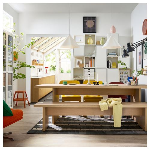 IKEA - BERGSHYTTAN, bank, huş kaplama, 210x38 cm