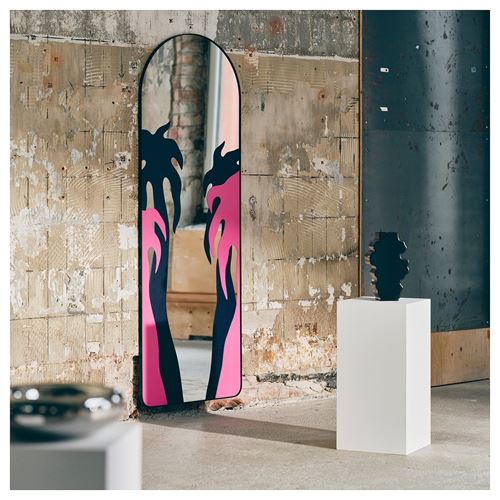 IKEA - KONSTRUNDA, standing mirror, black, 60x170 cm