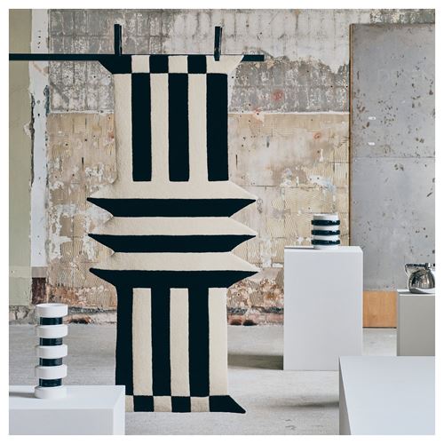 IKEA - KONSTRUNDA, runner rug, black-white, 80x160 cm