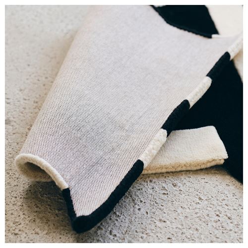 IKEA - KONSTRUNDA, runner rug, black-white, 80x160 cm
