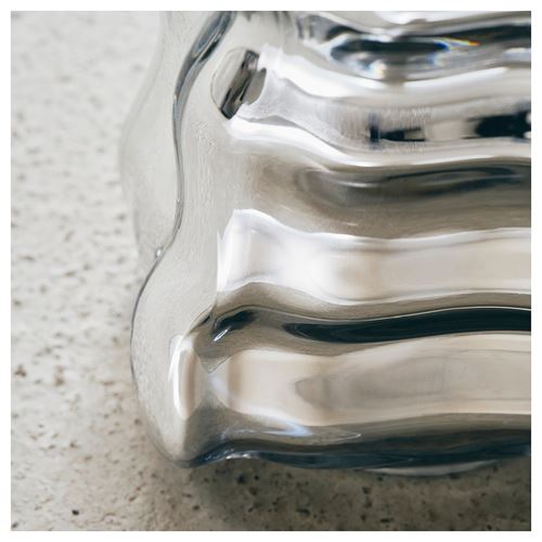 IKEA - KONSTRUNDA, decoration, silver, 21x18x28 cm