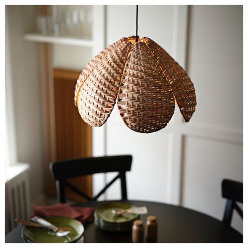 IKEA - SANDKORN/HAVSDJUP, pendant lamp, rattan-black, 45 cm