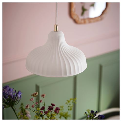 IKEA - SKIVTOFS, pendant lamp, off white, 24 cm