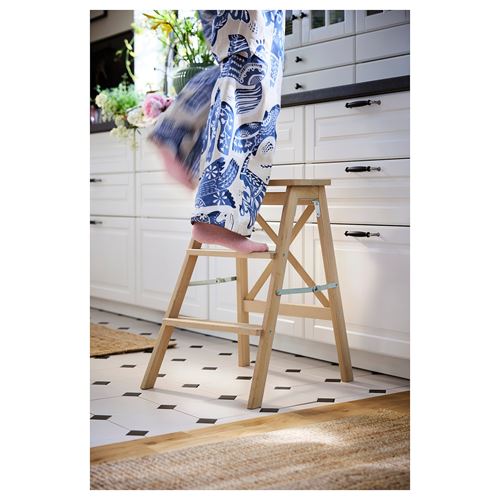 IKEA - BEKVAM, portatif merdiven, kayın, 63 cm